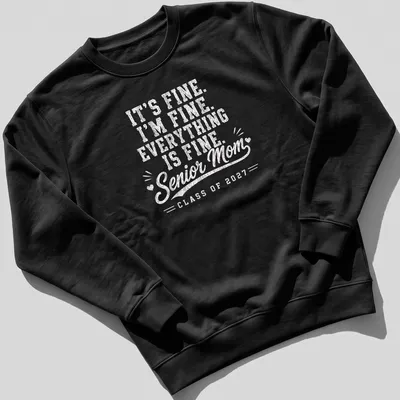 Vintage distressed t-shirt for Senior Moms with graduation-themed text — printed on a unisex sweatshirt