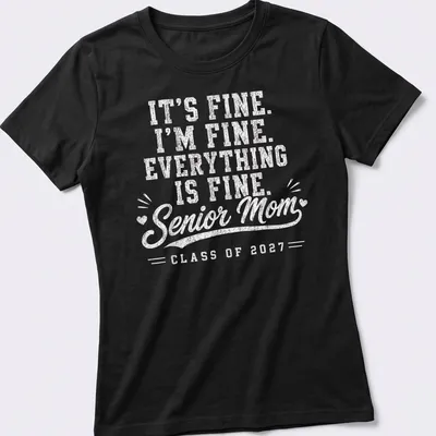 Vintage distressed t-shirt for Senior Moms with graduation-themed text — printed on a women's shirt