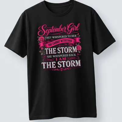 Vintage ornate design featuring empowering text for September girls