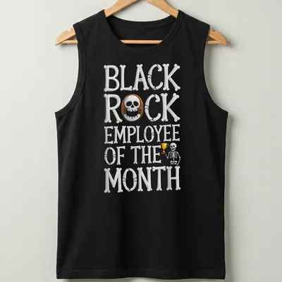 Funny Halloween themed t-shirt featuring a skeleton and hand-lettered text. — printed on a tank top