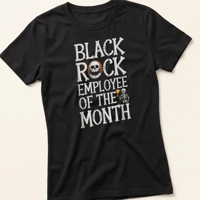 Funny Halloween themed t-shirt featuring a skeleton and hand-lettered text. — printed on a women's shirt