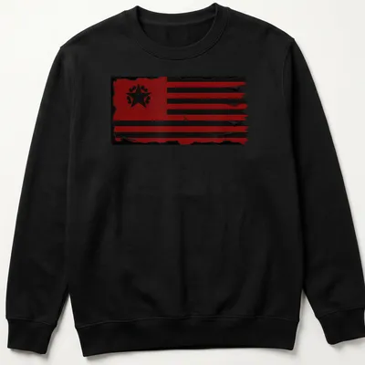 Grunge-style T-shirt featuring a solidarity flag in red and black — printed on a unisex sweatshirt