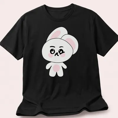 Kawaii Suho Bunny character design in white, pink, and black colors.
