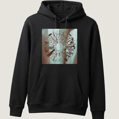 Photographic design of surgical tools in a circular arrangement on a T-shirt. — printed on a unisex hoodie