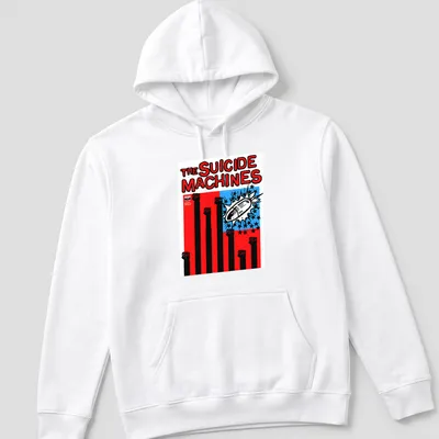 Bold graphic of fists raised against oppression with The Suicide Machines logo — printed on a unisex hoodie