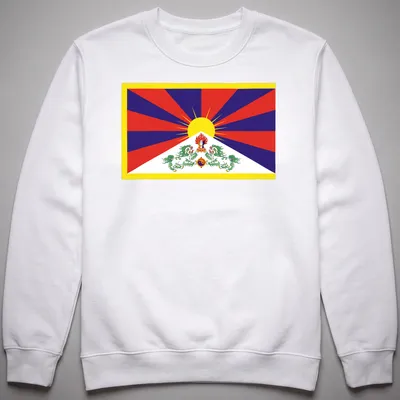 Tibet Flag T-shirt featuring Taijitu and Snow Lion in vibrant colors — printed on a unisex sweatshirt