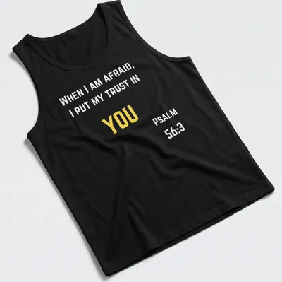 Minimalist design with bold 'YOU' text in yellow and white colors — printed on a tank top