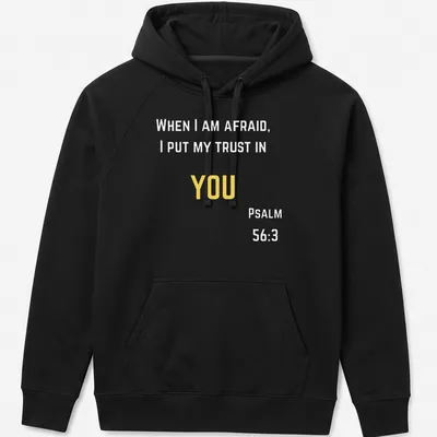Minimalist design with bold 'YOU' text in yellow and white colors — printed on a unisex hoodie