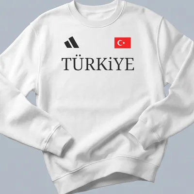 Modern Turkey T-shirt with bold 'Türkiye' in red, black, and white design — printed on a unisex sweatshirt