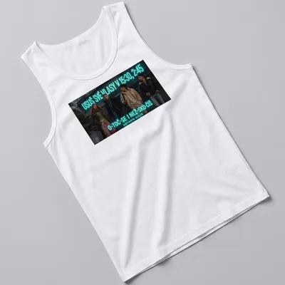 Cinematic design with four friends in an urban setting, featuring vibrant colors — printed on a tank top