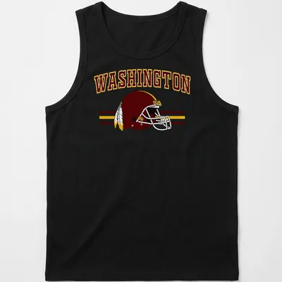 Vintage-style Washington football helmet t-shirt with retro lettering — printed on a tank top
