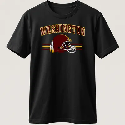 Vintage-style Washington football helmet t-shirt with retro lettering